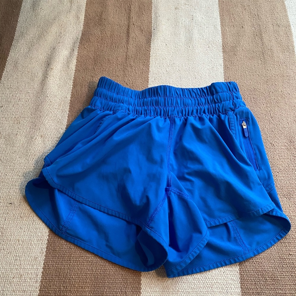 BLUE NYLE LULU LEMON TRACK SHORTS